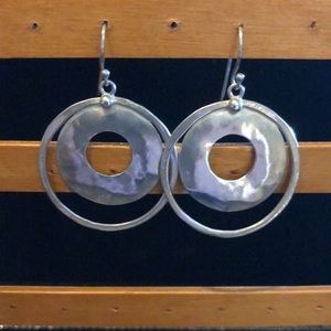 Hammered Double Circle earrings retired Silpada